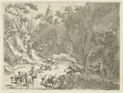 Çobanlar ve sığırlarla dolu dağ manzarası Çobanlar ve Sığırlarla Manzaralar (dizi başlığı) by Johannes Gronsveld