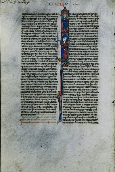 Elimelech ve Naomi ile İlk I: Bir Latin İncilinden Yaprak 1 / 2 Kesilmiş Yaprak , c. 1250. by Johannes Grusch Atelier