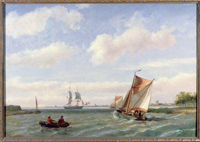 Bir Haliçte Balıkçı Teknesi by Johannes Hermann Barend Koekkoek