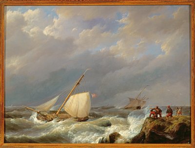 Rüzgar Fırtınasında Lee Kıyısındaki Gemiler, 1844 by Johannes Hermann Barend Koekkoek