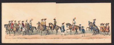 Groningen Uygulamalı Bilimler Üniversitesi öğrencileri tarafından yapılan tarihi geçit töreni, 1850 (levha 3) Maurits, Orange Prensi, Nassau Kontu, vb. ve Willem Lodewijk, Nassau Kontu