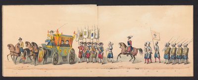 Groningen Uygulamalı Bilimler Üniversitesi öğrencileri tarafından yapılan tarihi geçit töreni, 1850 (levha 4) Maurits, Orange Prensi, Nassau Kontu, vb. ve Willem Lodewijk, Nassau Kontu