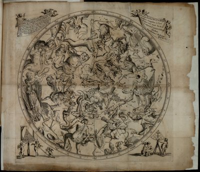 Kuzey Yarımküre Firmamentum Sobiescianumsive Uranographia takımyıldızı tablosu by Johannes Hevelius