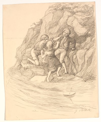 Alfred Tennyson "Enoch Arden" ile ilgili çizim by Johannes Holbek