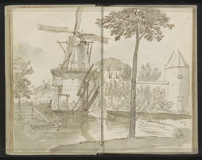 Spoorsingel üzerinde Delft Yel Değirmeni by Johannes Huibert Prins