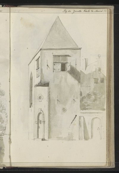 Hoorn'daki Grote Kerk'te şehir manzarası by Johannes Huibert Prins