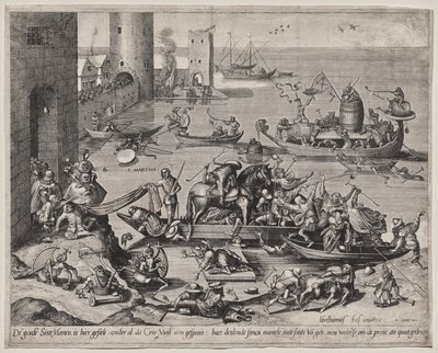 Bir Gemide Atı ile Saint Martin by Johannes I van Doetecum (d. 1605)
