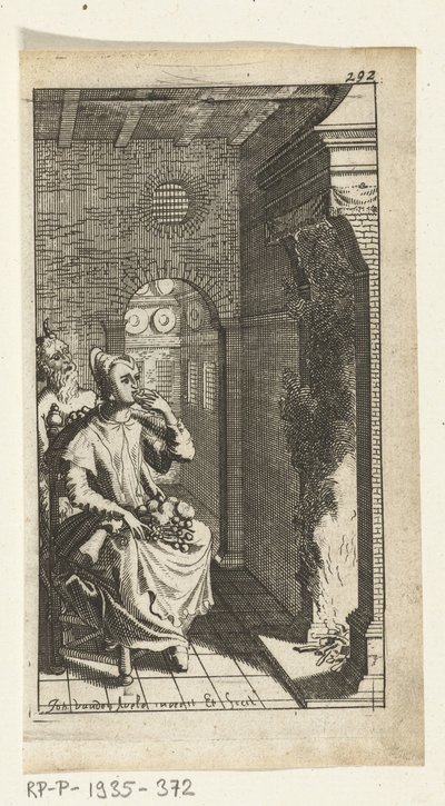 Simon de Vries için lezzetli şeytan Kitabı illüstrasyonu, Hedendaeghsche Dienstmaegden'e hükmeden ve hizmet eden Seven Duyvels, Amsterdam, 1682 by Johannes Jacobsz van den Aveele