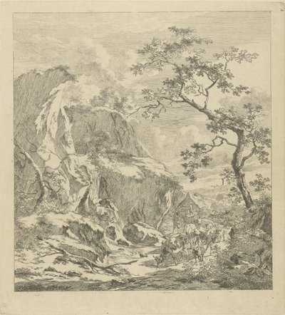 Sığır ile dağlık manzara by Johannes Janson