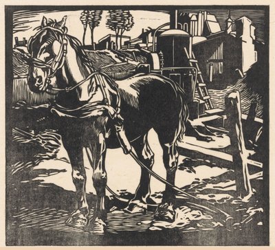 Gerilmiş araba atı by Johannes Josephus Aarts (signed by artist)