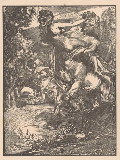 Bir kadını kaçıran centaur by Johannes Josephus Aarts