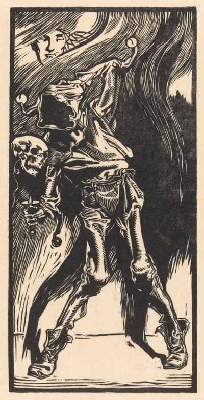 Bir palyaço olarak ölüm, bilboquet oynarken by Johannes Josephus Aarts