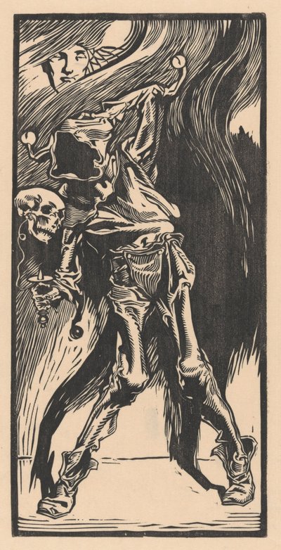 Bir palyaço olarak ölüm, bilboquet oynarken by Johannes Josephus Aarts
