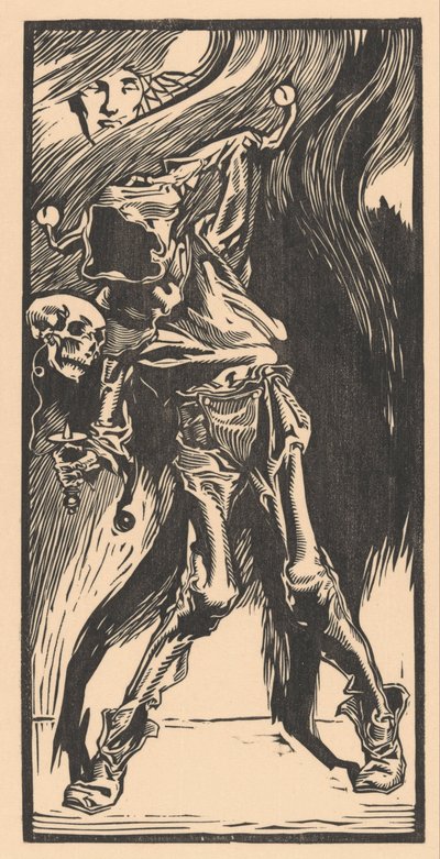Bir palyaço olarak ölüm, bilboquet oynarken by Johannes Josephus Aarts