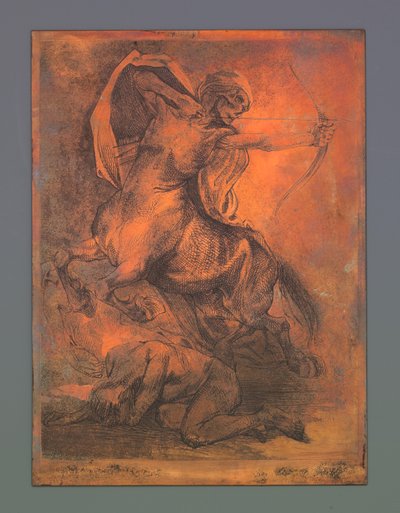 Ok ve yay ile centaur olarak ölüm by Johannes Josephus Aarts