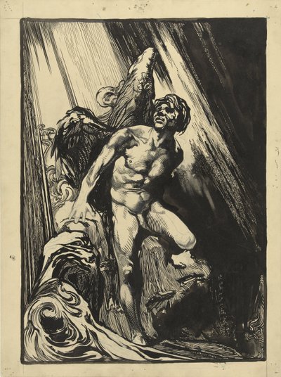 Işığa bakarak bir dere kenarında kayalık bir manzarada eşleştirin by Johannes Josephus Aarts