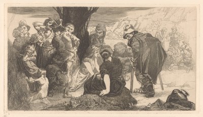 Bir ağacın yanında erkekler, kadınlar ve çocuklar by Johannes Josephus Aarts