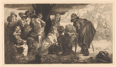 Bir ağacın yanında erkekler, kadınlar ve çocuklar by Johannes Josephus Aarts