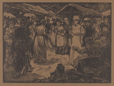 Erkekler ve kadınlar ile pazar sahnesi by Johannes Josephus Aarts