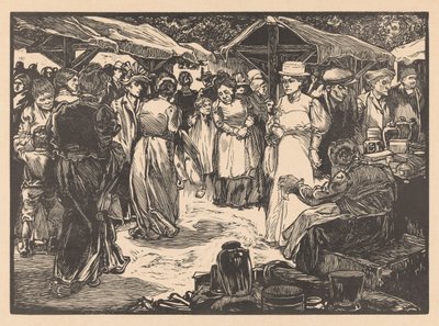 Erkekler ve kadınlar ile pazar sahnesi by Johannes Josephus Aarts