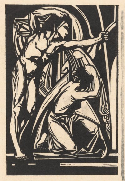 Ayakta duran adam ve diz çökmüş kadın by Johannes Josephus Aarts