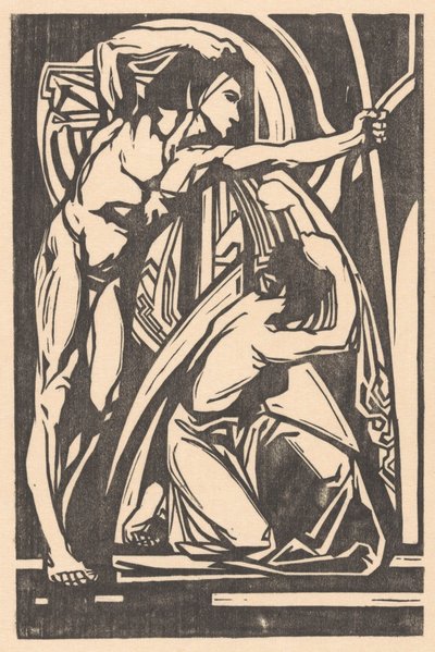 Ayakta duran adam ve diz çökmüş kadın by Johannes Josephus Aarts