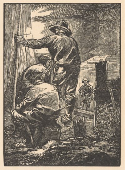 Su kenarında dört işçi by Johannes Josephus Aarts