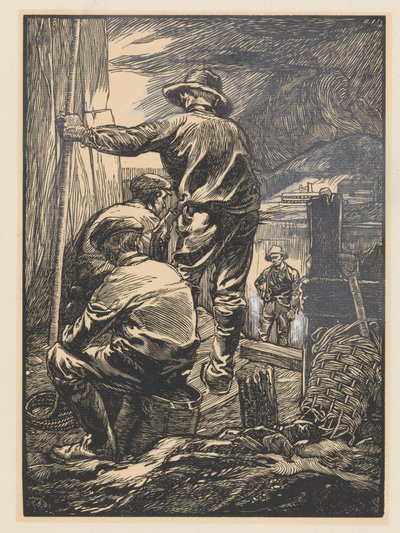Su kenarında dört işçi by Johannes Josephus Aarts