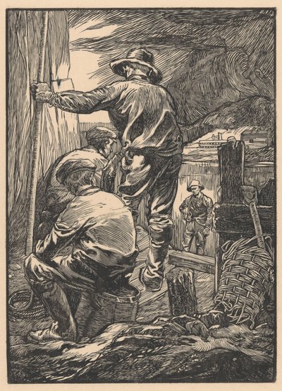 Su kenarında dört işçi by Johannes Josephus Aarts
