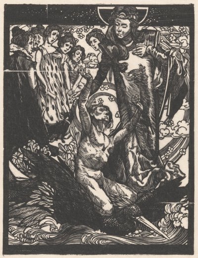 Kuş sırtında adam olan kadın figürleri by Johannes Josephus Aarts