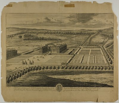 Northampton County'deki Althrop, Britannia Illustrata'dan 27 numaralı plaka by Johannes Kip
