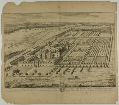 Kent'teki Sevenoaks Parish'te Knowle, Britannia Illustrata'dan plaka 24 by Johannes Kip