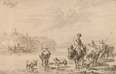 Katır Üzerinde Oturan Kadın, 1769. by Johannes Kornlein