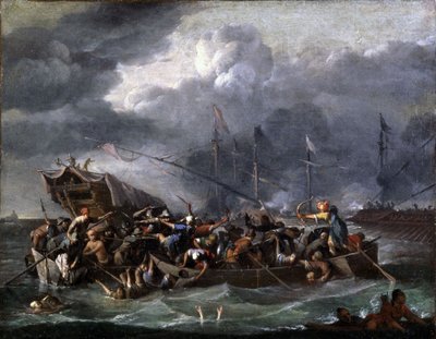 Hristiyanlar ve Türkler Arasında Bir Deniz Savaşı by Johannes Lingelbach