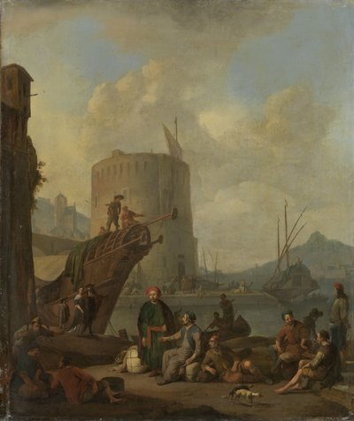 Müstahkem Kule ile İtalyan Limanı by Johannes Lingelbach