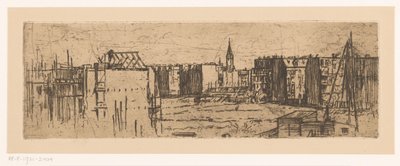 İnşaat halindeki evlerin olduğu Amsterdam manzarası by Johannes Löhr