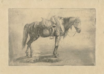 Sağdaki eyerli at by Johannes Mock