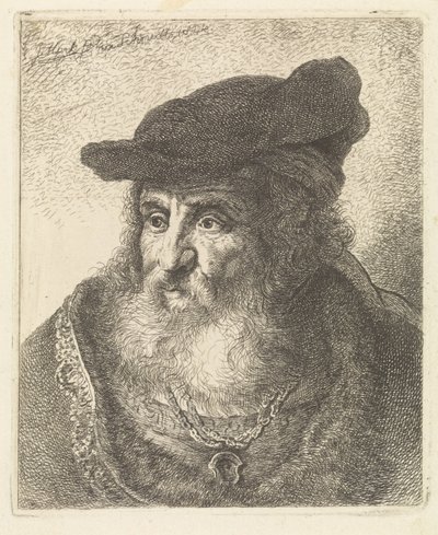 Bere ile yaşlı bir adam portresi by Johannes Mock