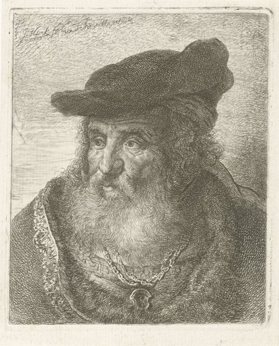 Bere ile yaşlı bir adam portresi by Johannes Mock