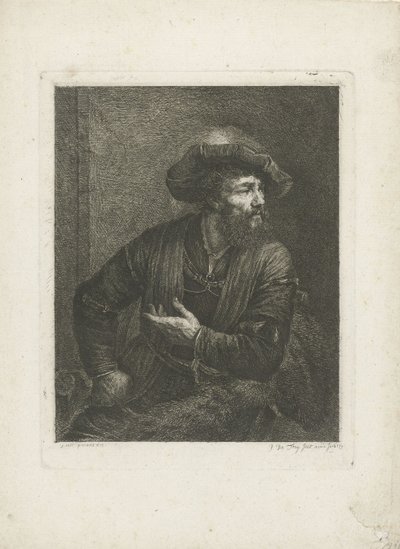Tüylü bere ile bilinmeyen adam portresi by Johannes Pieter de Frey