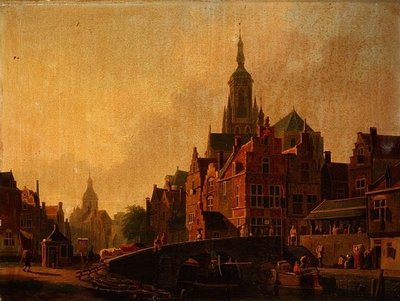 Hollandalı Bir Kasaba Sahnesi by Johannes Rutten