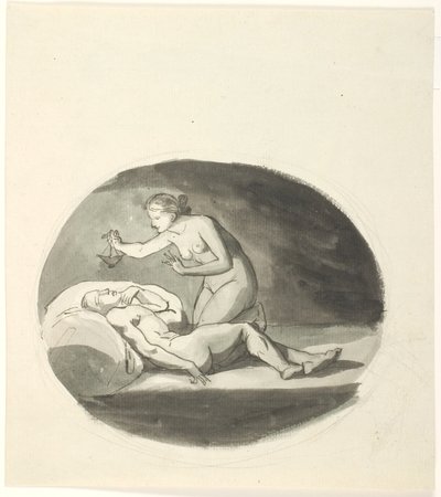Psyche ve uyuyan Cupid by Johannes Senn