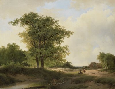 Çiftlik ile Peyzaj by Johannes Warnardus Bilders