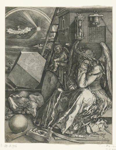 Melancholie Melencolia I (title on object) by Johannes Wierix