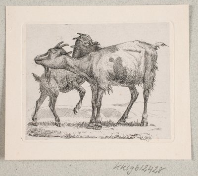 Çocuğu ile bir keçi by Johannes Wilhelm Zillen