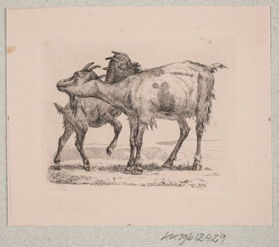 Çocuğu ile bir keçi by Johannes Wilhelm Zillen