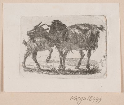 Çocuğu ile bir keçi by Johannes Wilhelm Zillen