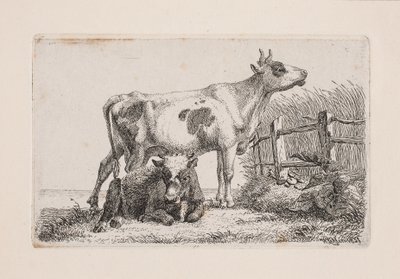 Dinlenme ve ayakta inek by Johannes Wilhelm Zillen