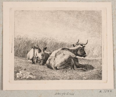 iki dinlenme inek by Johannes Wilhelm Zillen