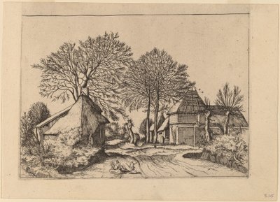 Ahır ve Kulübeler ile Yol by Johannes and Lucas van Doetechum after Master of the Small Landscapes